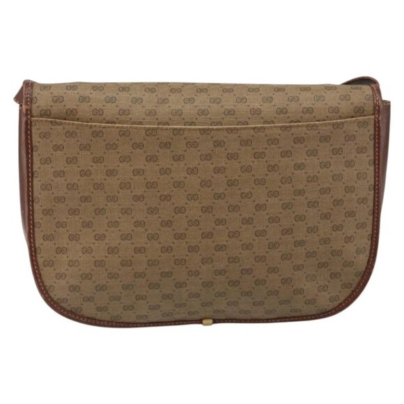 GUCCI Micro GG Supreme Shoulder Bag PVC Brown Gold - Picture 3 of 16